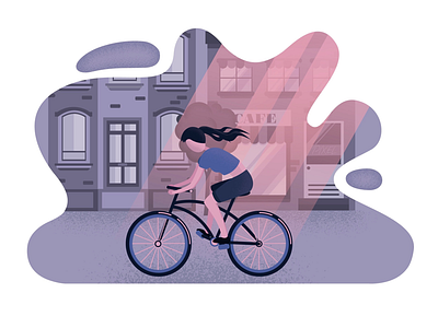 Bicycle ai bicycle character colors flat girl icon illustration sport street vector