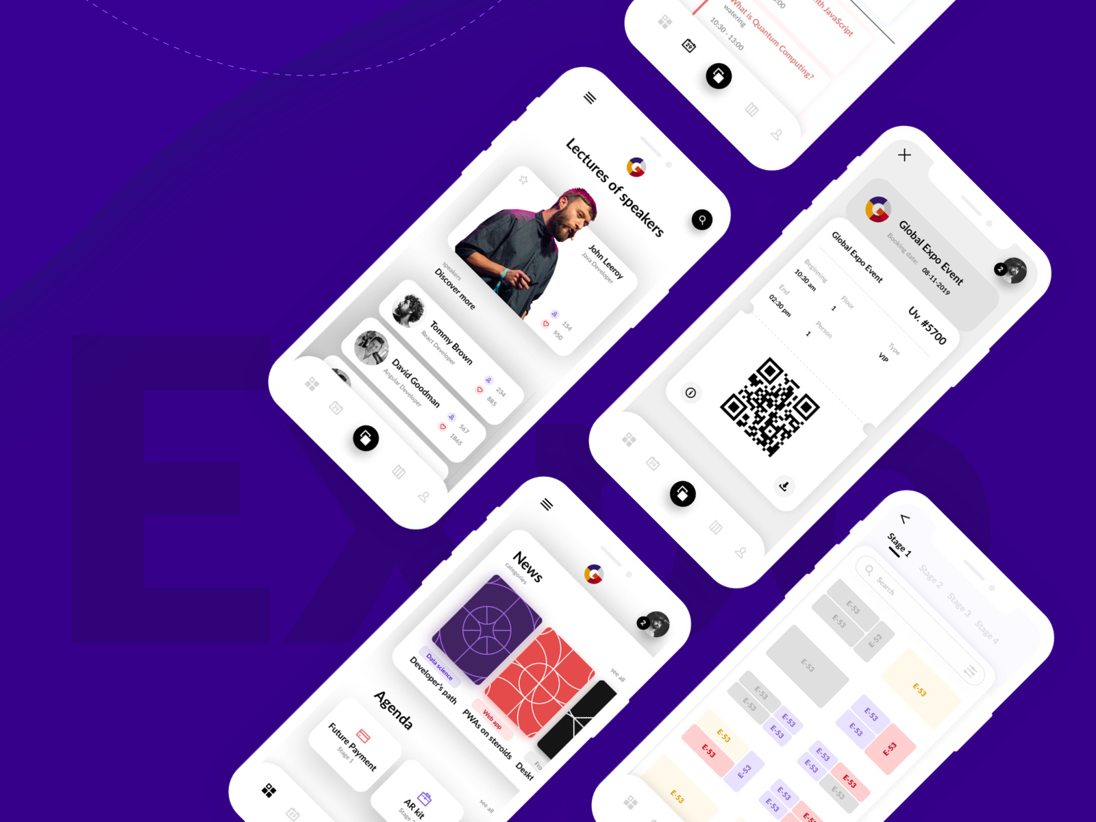 Expo events mobile app by INVO on Dribbble