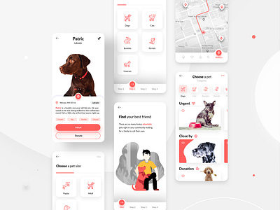 Pets Adoption App app branding design icon illustration mobile ui ux