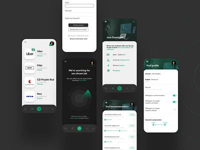 FILTTR - Recruting App application design mobile recruting app ui