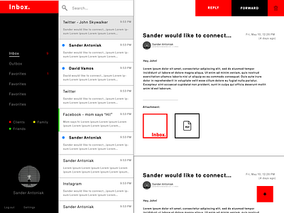 INBOX. app creative director design ui ux web design