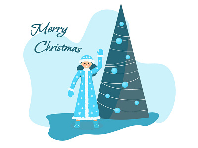 Merry Christmas design girl illustration merrychristmas new year