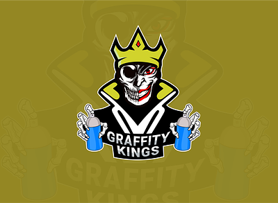 Graffiti kings logo graffiti graffiti design graffiti logo graphic design king king logo logo new style logo skull skull gaming logo spray spray logo sprayer logo