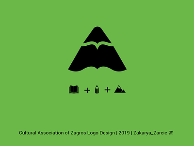 Cultural Association of Zagros logo design book cultural cultural association logo design modern society mountain mountain peak pencil zagros mountain zagrosmountain