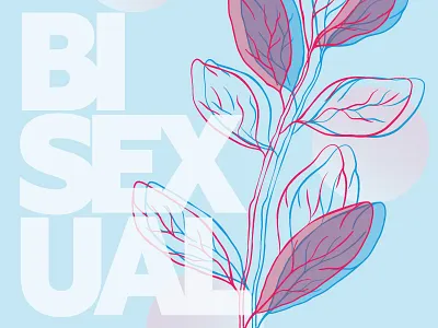 chromatic poster bisexual botanical distortion illustration lgbt lineart pastel poster type vector