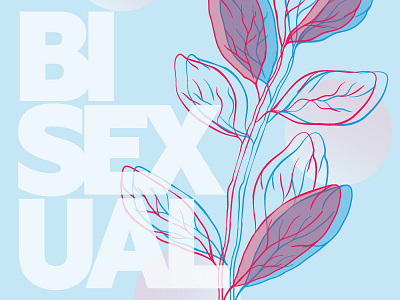 chromatic poster bisexual botanical distortion illustration lgbt lineart pastel poster type vector