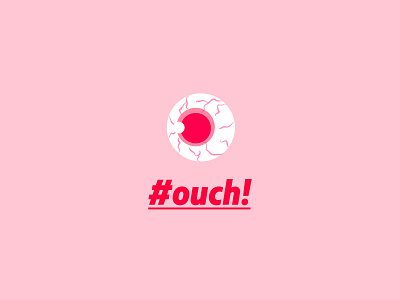 eye ouch biology creepy design eye eyeball hashtag hype illustration magenta pink scary type vector