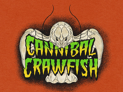 shelly the cannibal crawfish digital art illustration typography