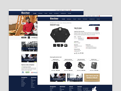 Bacher Work Wear bacher clean clothes crafting design ecommerce responsive shop simple webshop website work wear