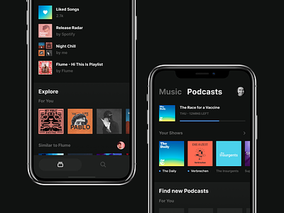Spotify - Deemphasising Navigation app mobile mobile app ui ux