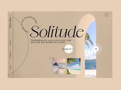 Solitude Para-diso Wonder travels — Website Concept