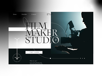 Film Maker Studio Landing Page black and white clean concept design elegant film making home page landing page minimal inspiration minimalist modern typography web web design website