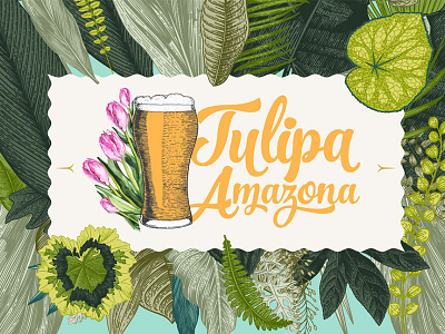 Tulipa Amazona Logo brazil floral flowers logo logotype petals tropical tulip type