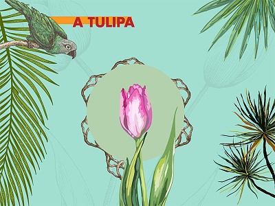 A Tulipa amazon brazil floral flowers leaves logo palete tulip