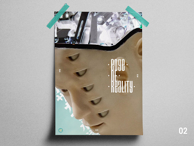 Edge of Reality 31 days of poster aesthetic challenge cyborg edge of reality eyes japanese machine mockup modernism poster reality robot shapes