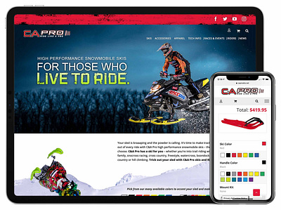 C&A Pro Skis design graphic design ui web design