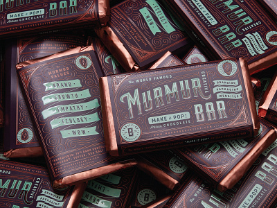 Murmur Chocolate Bar branding chocolate chocolate bar design linework oregon packaging packaging design portland type type design typogaphy