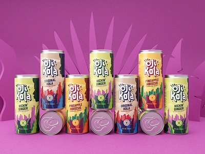 Oji Kola - Packaging afrofuturism beverage botanical can cityscape energy eye futuristic galaxy kola ok packaging rainforest stars thirdeye