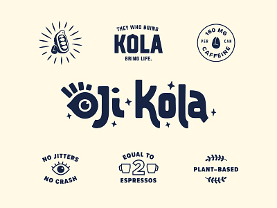 Oji Kola - Branding badge brand brand elements branding caffeine energy eye icons kola kola nut logo stars type wordmark