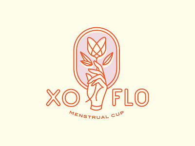 XO Flo - Logo flower hand menstrual cup tulip xo