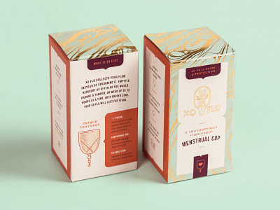 XO Flo - Packaging flower gold foil hand menstrual cup packaging tulip xo