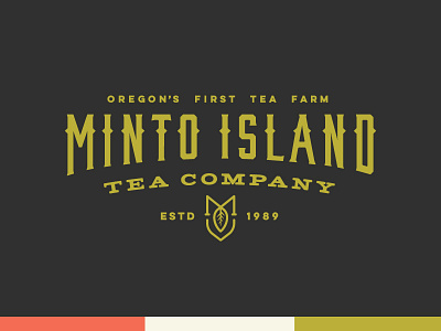 Minto Island Tea Company - Logo farm green leaf logo monogram oregon tea type