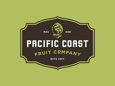 Pacific Coast Fruit Company artichoke badge brown green logo oregon portland