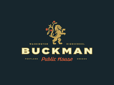 Buckman Public House - Logo bar buckman cherry blossom lion oregon portland pub