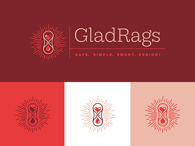 GladRags - Logo Variants blood menstruation pad period rag rays
