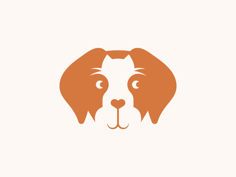 Frontier Veterinary Hospital - Logo Mark face negative space whiskers cat dog logo veterinary vet frontier