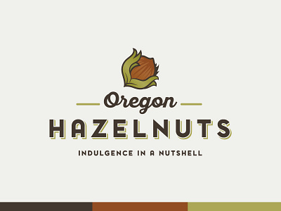 Oregon Hazelnuts - Logo brown drop shadow green hazel hazelnuts logo nut nuts oregon script