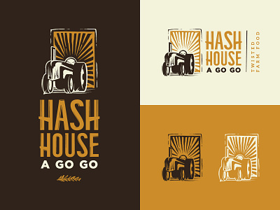 Hash House A Go Go - Logo farm logo rays restaurant rosemary tractor type