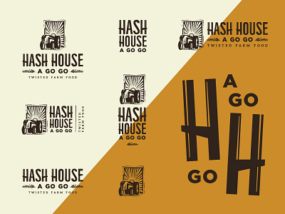 Hash House A Go Go - Logo Orientations farm h logo logomarks orientations rays restaraunt rosemary tractor