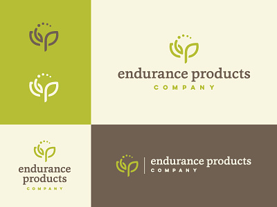 Endurance Products Co. - Logo Variants health leaf logo logomark monogram nutrition supplement vitamins