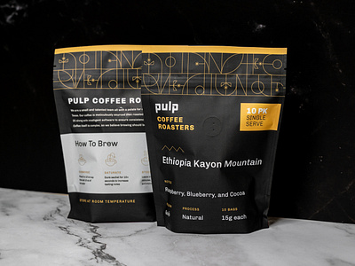 Pulp Coffee Roasters Bag Design