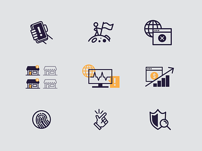 Cyber Fortress Icons design iconography icons illustration illustrator infographic line art lineart linework vector
