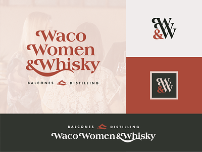 Waco Women & Whisky Logo brand brand design brand identity branding branding design design female feminine logo waco whisky women