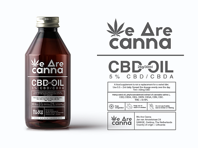 Packing design for "We Are Canna" - CBD oil cbd oil weed