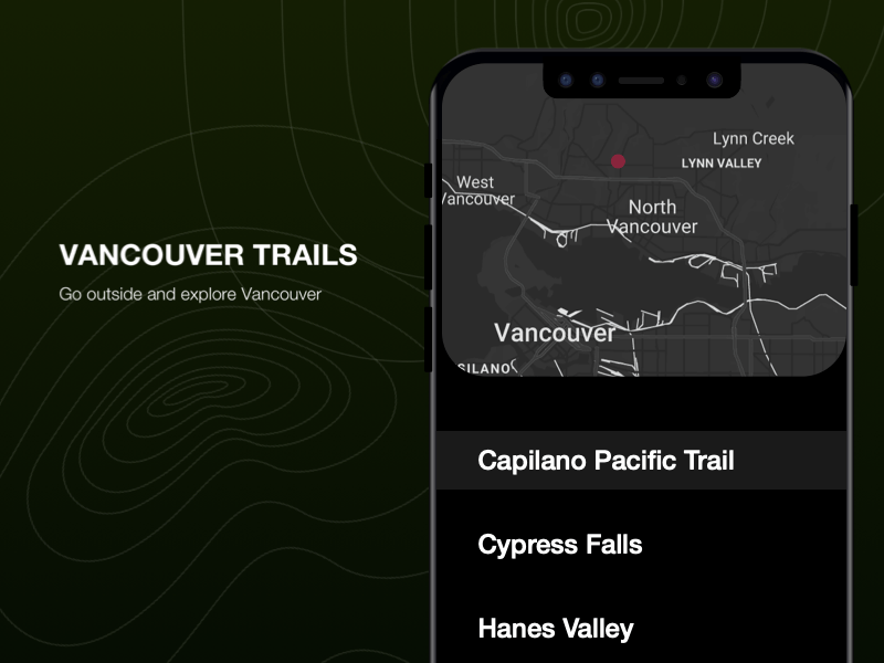 Vancouver Trails 3d animation cinema 4d concept hiking maps principle principle app vancouver