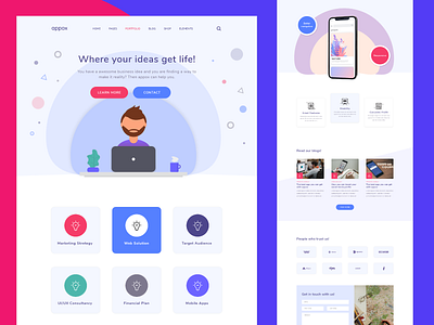 appox - saas app landing page app landing page brand agency flat illustration landing page minimal saas saas app saas landing page saas website typography ui userinterface ux