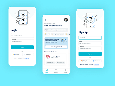 Medical App Screens app app design challenge design figma medical medical app medical design ui ux