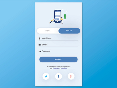 Sign Up Screen app dailyui dailyui 001 dailyuichallange design illustration signup screen