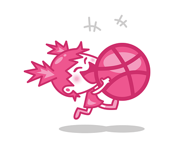 It's time to play. character cute dribbble happy illustration illustrator introduction logo magenta newbie play thanks welcome