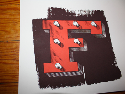 Favorite / Found Letter Project Print (Letter F) f favorite found letters found jp boneyard screen print typography