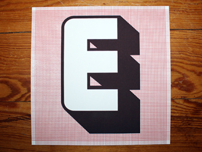 Favorite / Found Letter Project Print (Letter E) e favorite found letters john boilard jp boneyard orange screen print typography