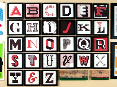 Favorite & Found Letter Project set black hand made ink john boilard jp boneyard red screen printing texture type typography