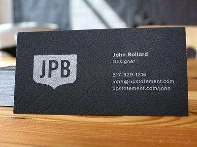 Upstatement Cards (JPB) black blind emboss boston businesscards letterpress repeat press silver upstatement web design