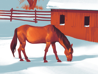 Capitol Reef National Park Poster (Detail) art direction capitol reef claire hummel fifty-nine parks print series horse illustration national park printmaking screen printing winter