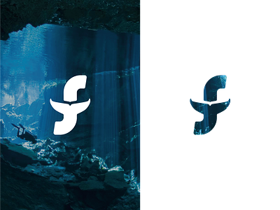 Logo JF diving fish logo scuba scuba diving unterwater vector whale