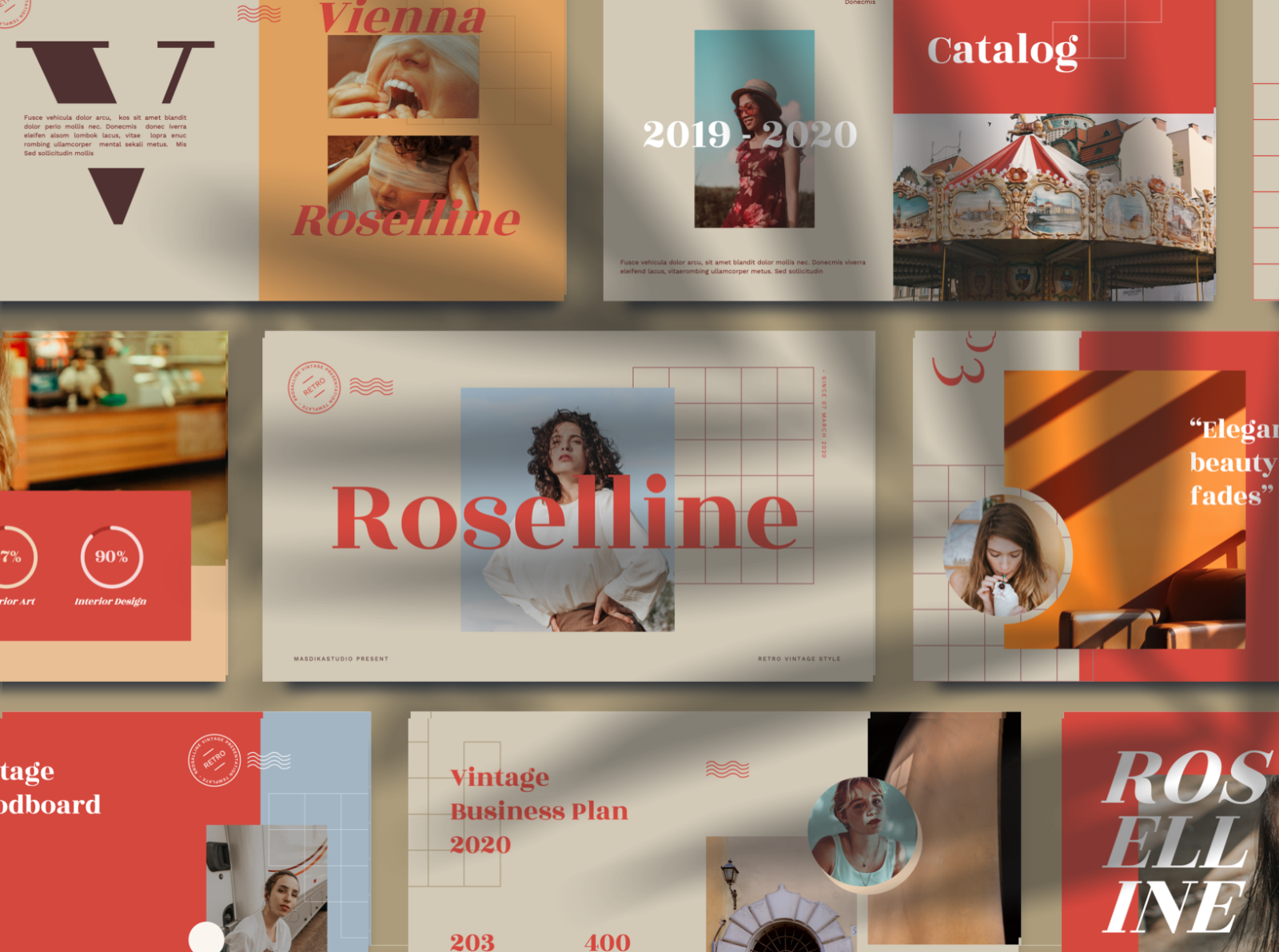 Roselline Vintage Retro Powerpoint Template By Masdika Studio On Dribbble